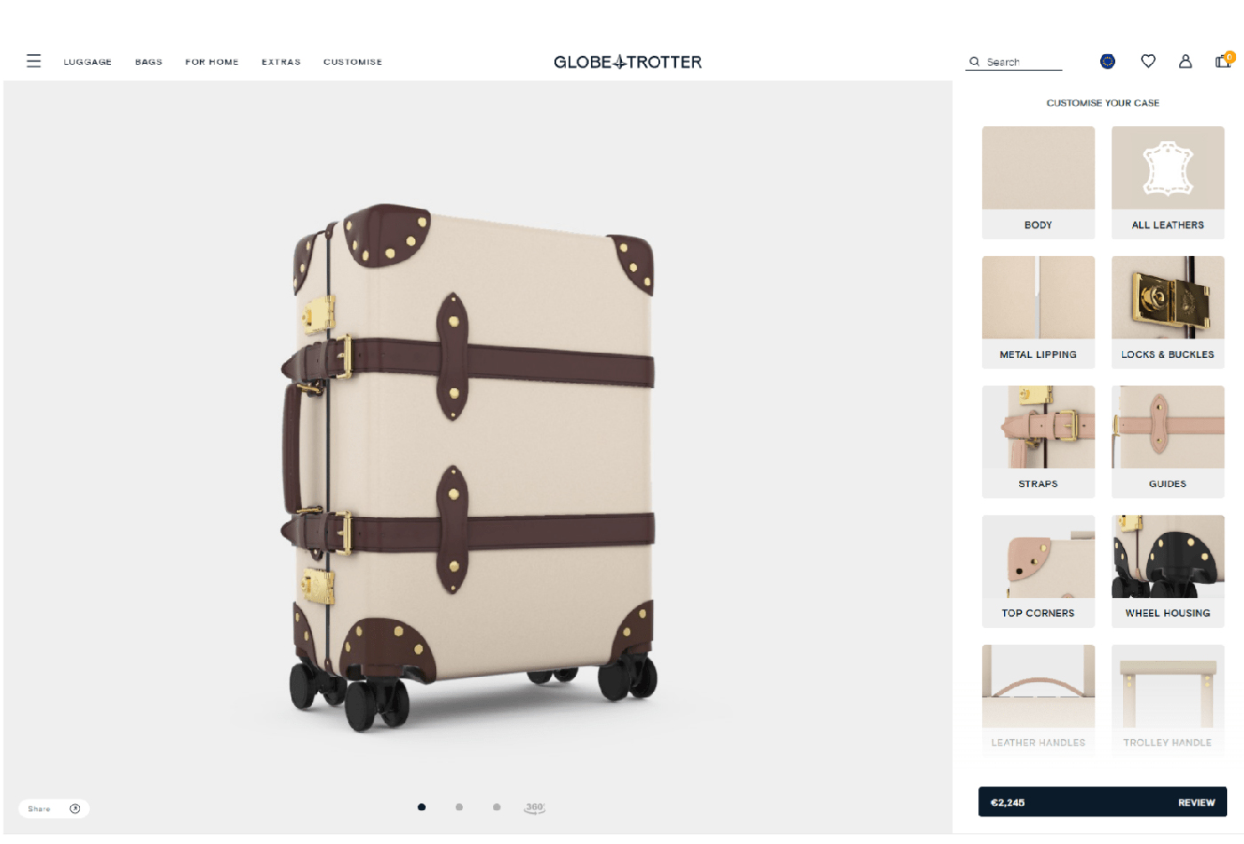 Globe-Trotter's product configurator